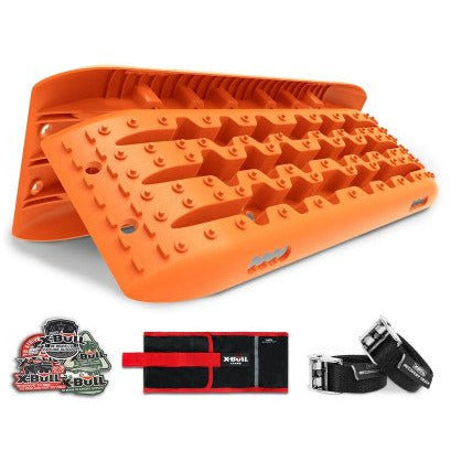 Dropshipzone X-BULL KIT2 Recovery tracks 6pcs Board Traction Sand trucks strap mounting 4x4 Sand Snow Car ORANGE