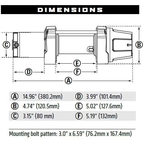 Warn Winch Warn VRX 45 ATV WINCH 15m Wire Rope