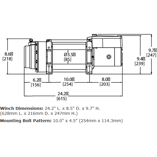 Warn Winches Warn 16.5TI Thermometric Heavyweight Winch 27m wire cable