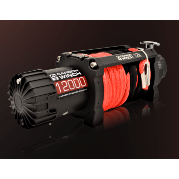 Carbon Winches 24 VOLT Carbon 12K 12000lb Electric Winch with Synthetic Rope