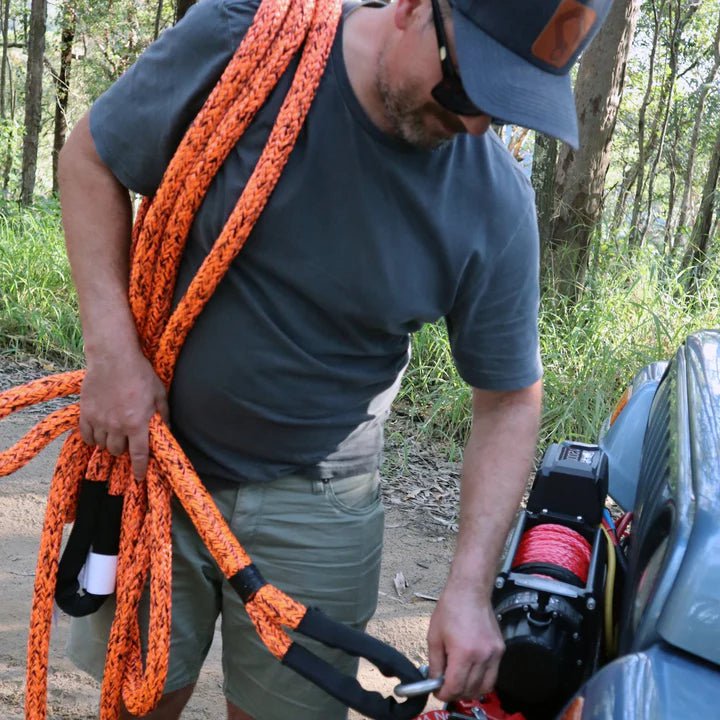 Carbon Winches recovery rope Carbon Monkey Fist 12 Ton x 9 Metre Kinetic Recovery Rope