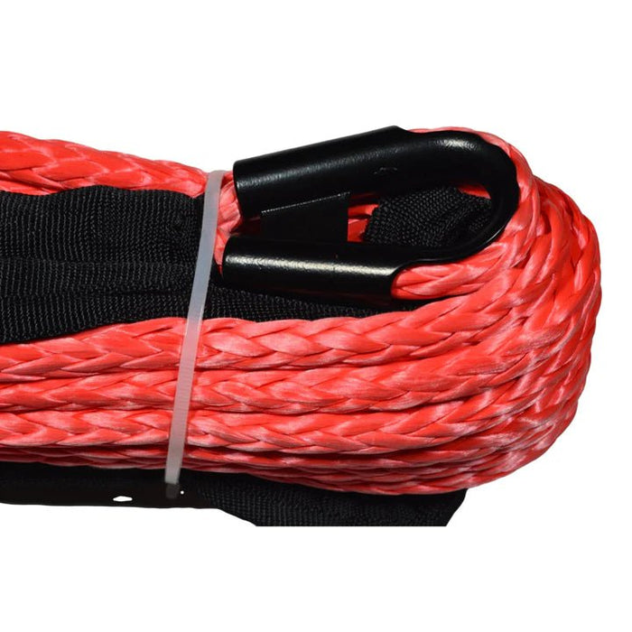 Carbon Winches recovery rope Carbon Winches 24m x 10mm Red Synthetic Rope Spliced with thimble