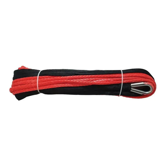 Carbon Winches recovery rope Carbon Winches 24m x 10mm Red Synthetic Rope Spliced with thimble