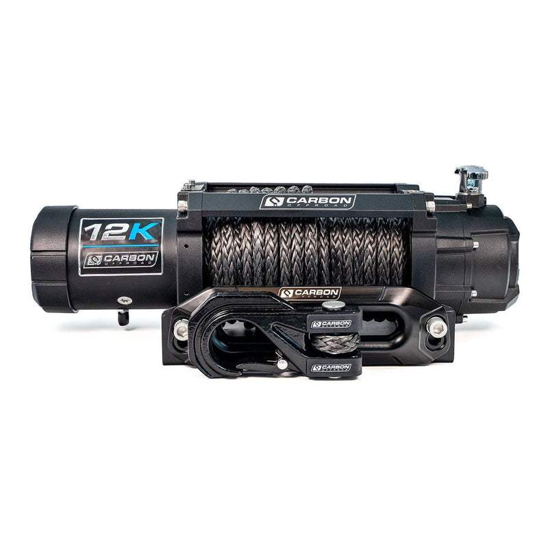 Carbon Winches Winch Black Carbon 12K V3X 12V 12,000lb Winch with MegaPro Hook