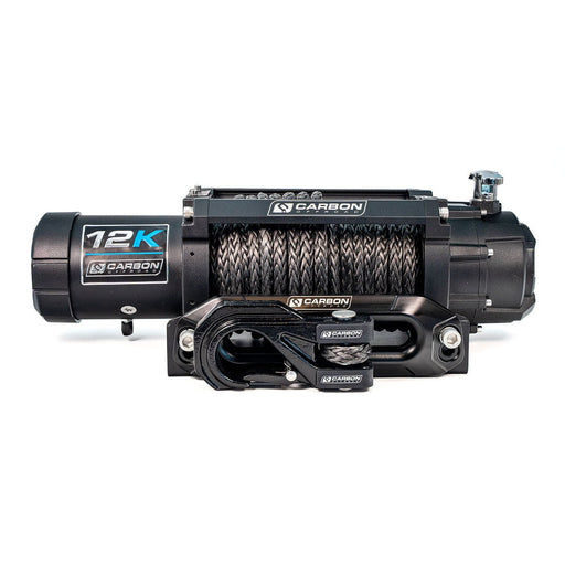 Carbon Winches Winch Black Carbon 12K V3X 12V 12,000lb Winch with MegaPro Hook