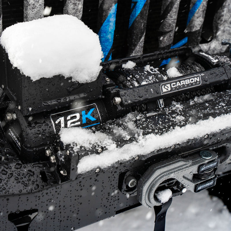 Carbon Winches Winch Carbon 12K V3X 12V 12,000lb Winch with MegaPro Hook