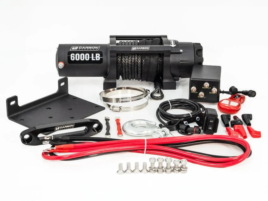 Carbon Winches Winch Carbon 6000lb Offroad Winch – For ATV, UTV & Small 4x4 Vehicles 12V
