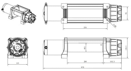 Carbon Winches Winch Carbon Offroad Long Drum 6000lb Winch – ATV, UTV & Small 4x4