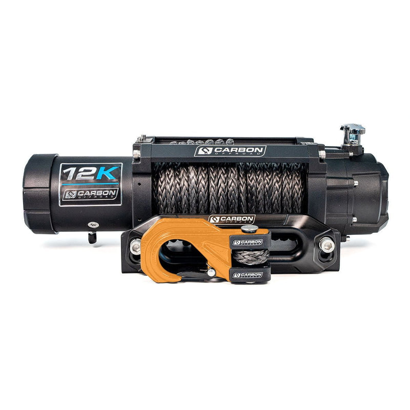 Carbon Winches Winch Orange Carbon 12K V3X 12V 12,000lb Winch with MegaPro Hook