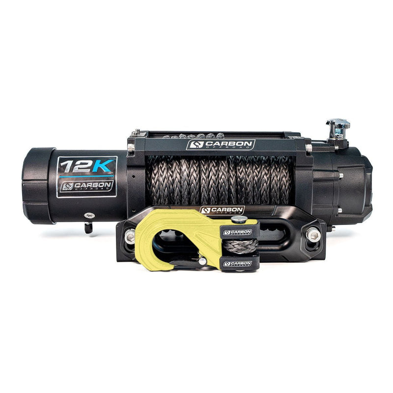 Carbon Winches Winch Yellow Carbon 12K V3X 12V 12,000lb Winch with MegaPro Hook