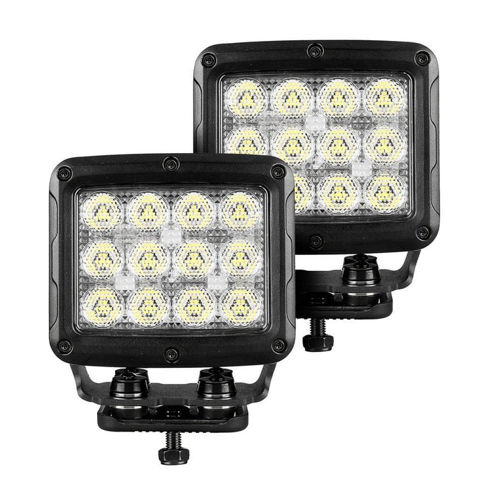 Go Rhino lighting Go Rhino Bright Series LED Lights - Pair of Square 5" Rectangle LED Spot Light Kit