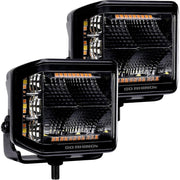 Go Rhino lighting Go Rhino Xplor Blackout Combo Series 4x3 Cube Sideline Flood Lights w/Amber Accent
