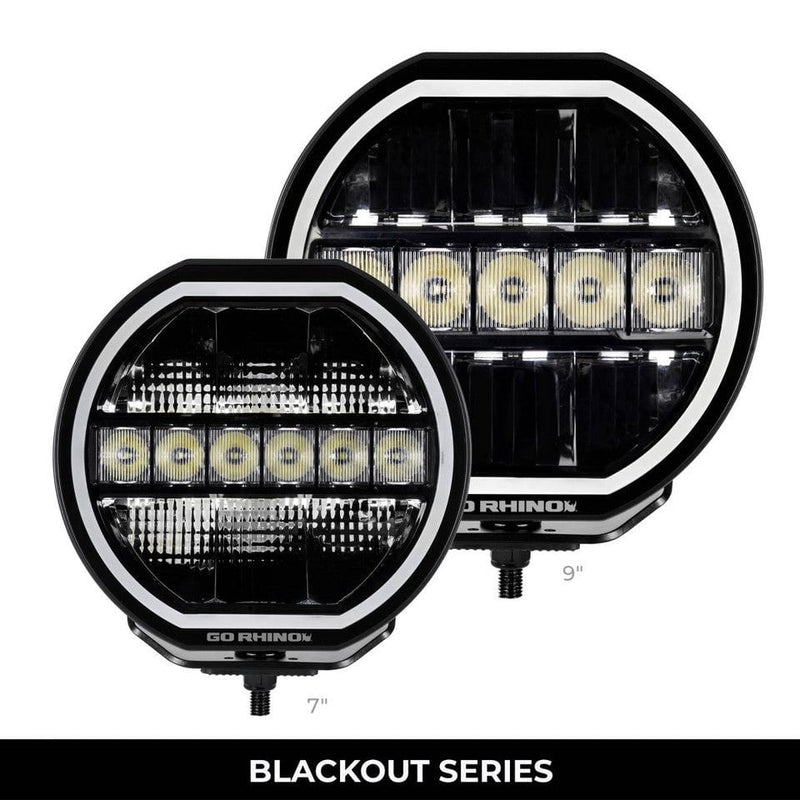 Go Rhino lighting Go Rhino Xplor Blackout Series Maxline Hi/Low LED Round Light | 7"