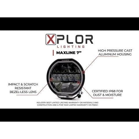 Go Rhino lighting Go Rhino Xplor Blackout Series Maxline Hi/Low LED Round Light | 7"