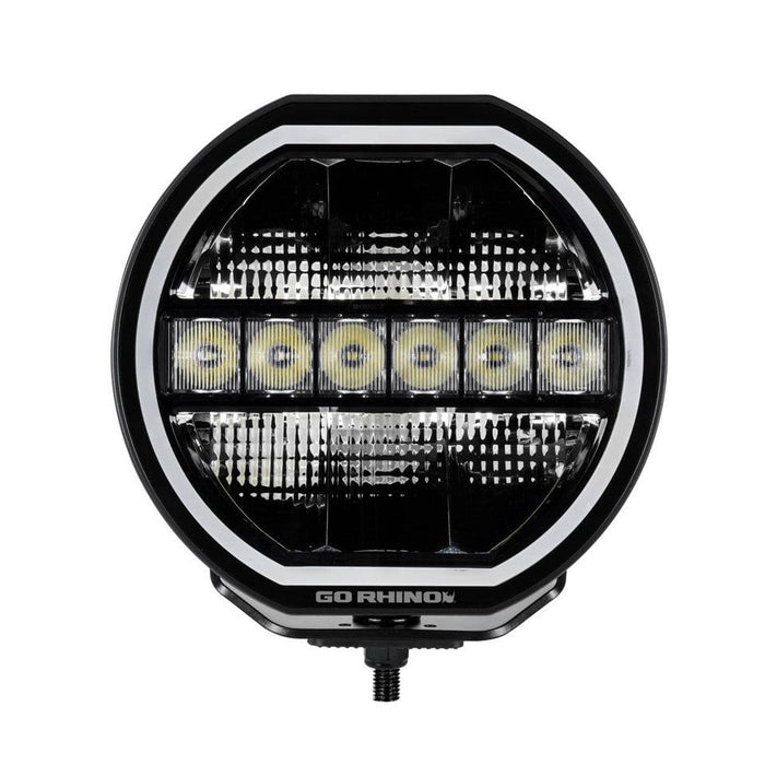 Go Rhino lighting Go Rhino Xplor Blackout Series Maxline Hi/Low LED Round Light | 9"