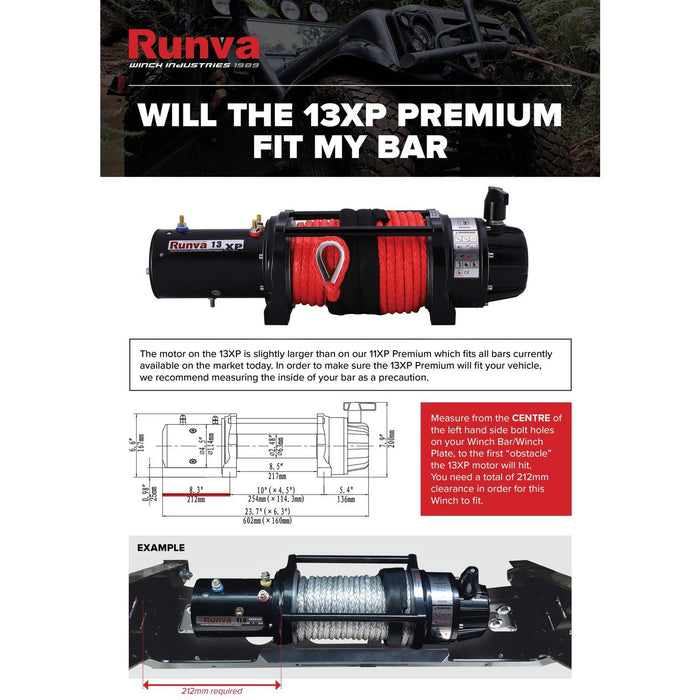 Runva Winch Runva 13XP PREMIUM 12V with Synthetic Rope