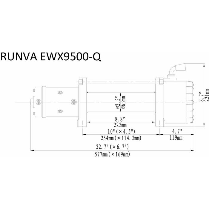Runva Winch Runva EWX9500-Q 12V EVO with Synthetic Rope