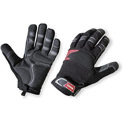Warn WARN Hand Protection: Synthetic Leather Winch Gloves with Kevlar Reinforcement 88895