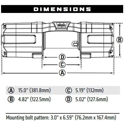Warn Winch Warn AXON 45 ATV WINCH 15m Wire Rope - 101145