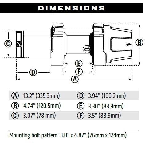 Warn Winch Warn VRX 25 ATV WINCH 15m Wire Rope