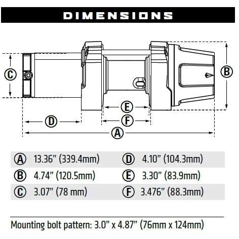 Warn Winch Warn VRX 35 ATV WINCH 15m Wire Rope