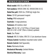 Warn Winch Warn VRX 35 ATV WINCH 15m Wire Rope