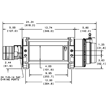Warn Winches With air Clutch Warn Series 15 hydraulic winch 15000lb / 6818kg