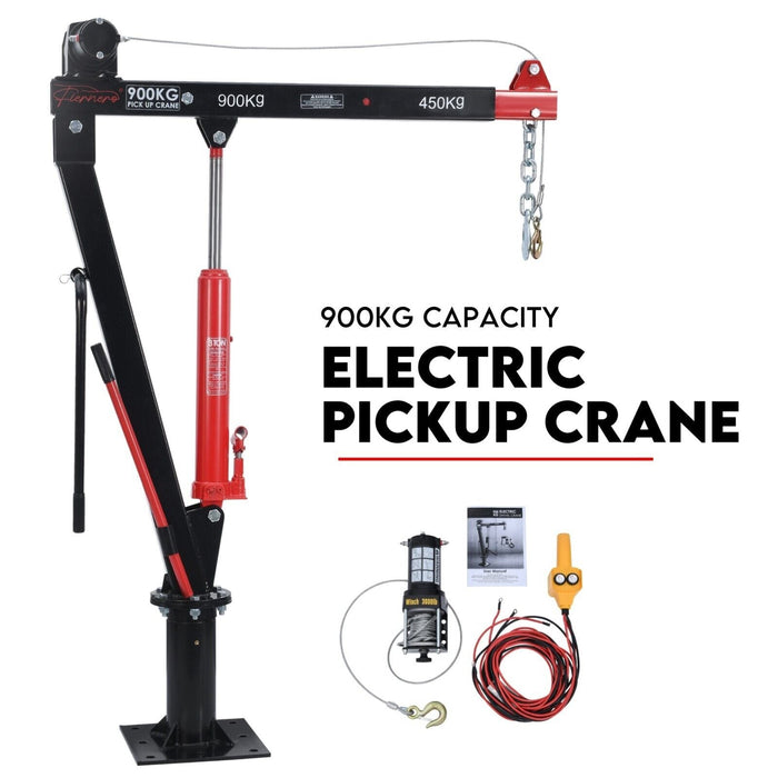 Winchworld Electric Hoists 900kg Swivel Hydraulic Crane Hoist 12V Electric Jack / Ute crane