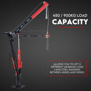 Winchworld Electric Hoists 900kg Swivel Hydraulic Crane Hoist 12V Electric Jack / Ute crane