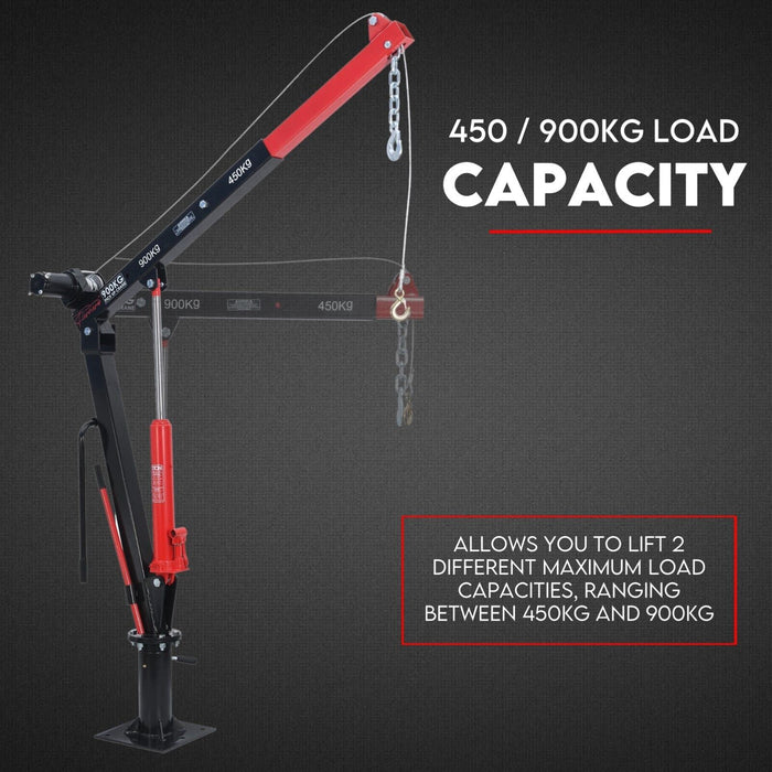 Winchworld Electric Hoists 900kg Swivel Hydraulic Crane Hoist 12V Electric Jack / Ute crane