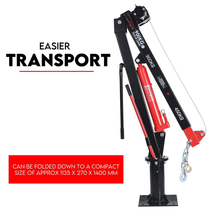Winchworld Electric Hoists 900kg Swivel Hydraulic Crane Hoist 12V Electric Jack / Ute crane