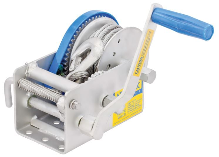 Atlantic Boat Trailer Winch - 5:1 - Cable with Snap Hook - 700kg