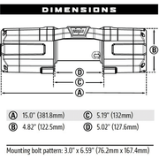 Winchworld Warn 12V AXON 55S Winch  15m Synthetic Rope
