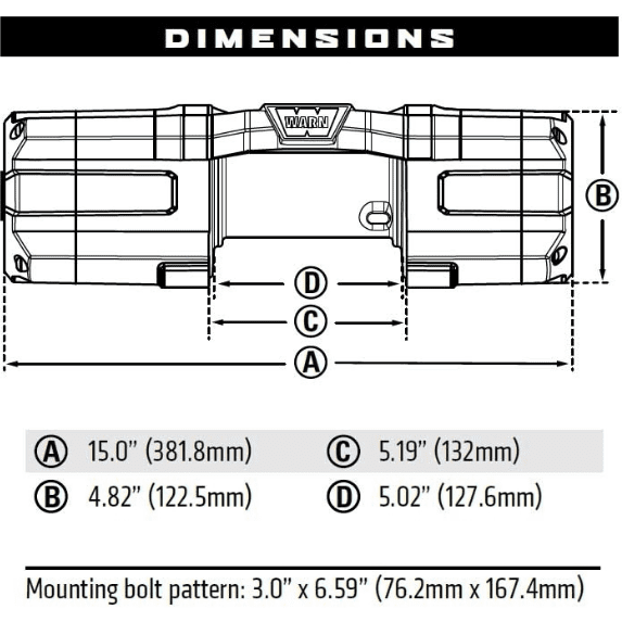 Winchworld Warn 12V AXON 55S Winch  15m Synthetic Rope