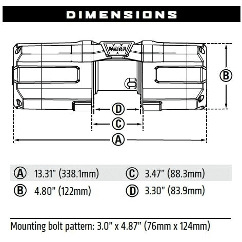 Winchworld Warn AXON 35-S ATV Winch - 15m Synthetic Rope