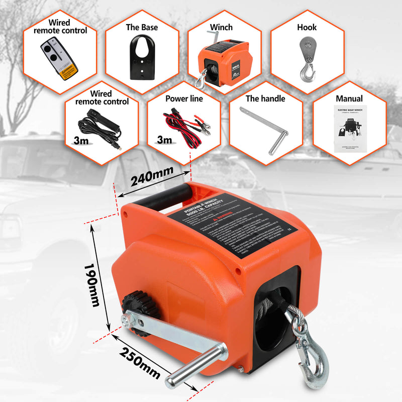 X Bull trailer winch X-BULL 5000LB 12V Electric Boat Trailer Winch with Wireless Remote & Steel Cable – Portable Marine Winch