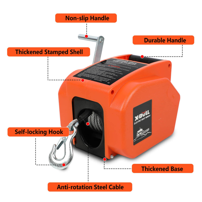 X Bull trailer winch X-BULL 5000LB 12V Electric Boat Trailer Winch with Wireless Remote & Steel Cable – Portable Marine Winch