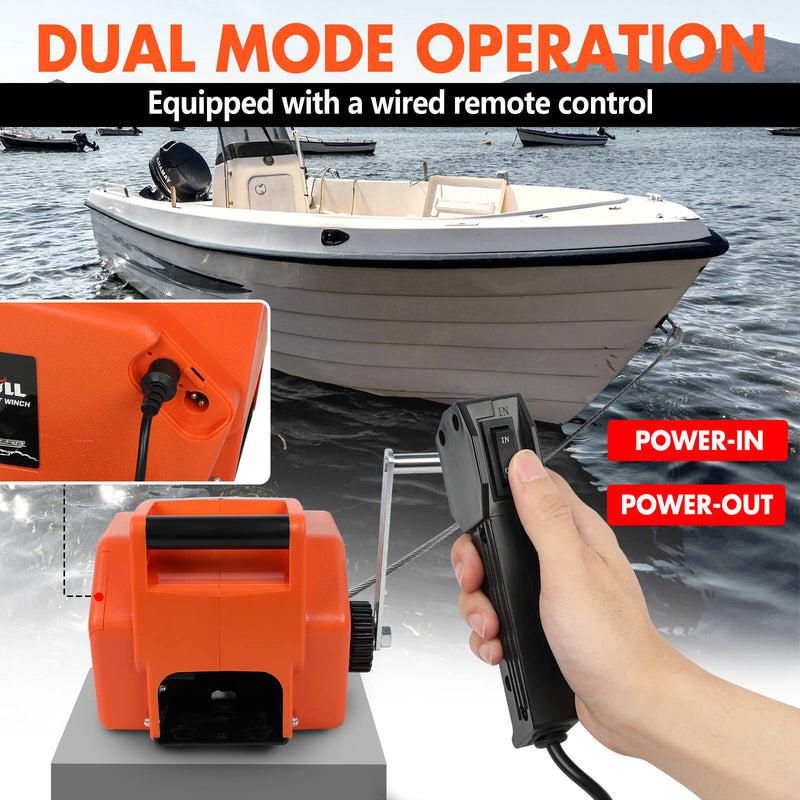 X Bull trailer winch X-BULL 5000LB 12V Electric Boat Trailer Winch with Wireless Remote & Steel Cable – Portable Marine Winch