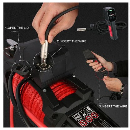 X Bull Vehicle Parts & Accessories X-BULL Electric Winch 12V Synthetic Rope Wireless 14500LB Remote 4X4 4WD Boat