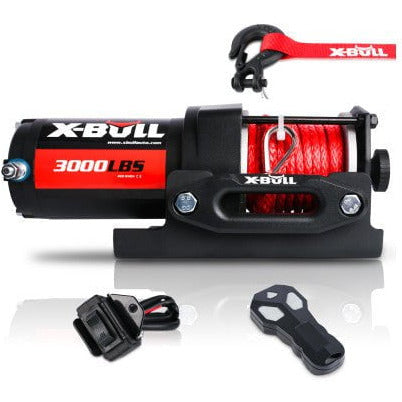 X Bull Vehicle Parts & Accessories X-BULL Electric Winch 12V Wireless 3000lbs/1360kg Synthetic Rope BOAT ATV 4WD