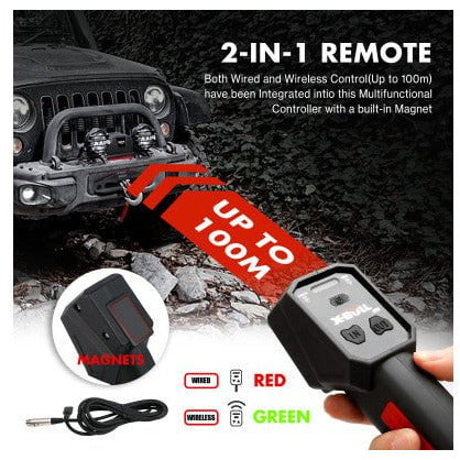 X Bull Vehicle Parts & Accessories X-BULL Electric Winch 13000LBS 12V Synthetic Rope 28M Wireless Offroad 4WD 4x4 Dual speed edition