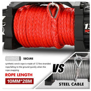 X Bull Vehicle Parts & Accessories X-BULL Electric Winch 13000LBS 12V Synthetic Rope 28M Wireless Offroad 4WD 4x4 Dual speed edition