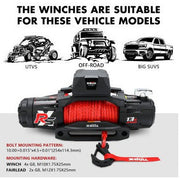 X Bull Vehicle Parts & Accessories X-BULL Electric Winch 13000LBS 12V Synthetic Rope 28M Wireless Offroad 4WD 4x4 Dual speed edition