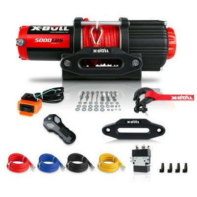 X Bull Vehicle Parts & Accessories X-BULL Electric Winch 5000LBS 12V 15.2M Synthetic Rope Wireless ATV UTV 4WD Boat