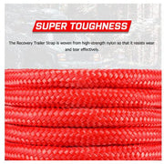 X Bull Vehicle Parts & Accessories X-BULL Kinetic Rope 25mm x 9m Snatch Strap Recovery Kit Dyneema Tow Winch