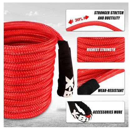 X Bull Vehicle Parts & Accessories X-BULL Kinetic Rope 25mm x 9m Snatch Strap Recovery Kit Dyneema Tow Winch