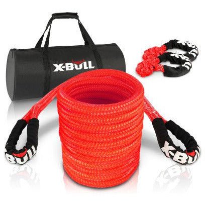 X Bull Vehicle Parts & Accessories X-BULL Kinetic Rope 25mm x 9m Snatch Strap Recovery Kit Dyneema Tow Winch