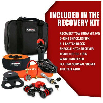 X Bull Vehicle Parts & Accessories X-BULL Winch Recovery Kit Recovery tracks /Snatch Strap Off Road 4WD orange