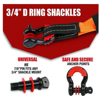 X Bull Vehicle Parts & Accessories X-BULL Winch Recovery Kit Recovery tracks /Snatch Strap Off Road 4WD orange