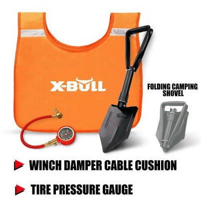 X Bull Vehicle Parts & Accessories X-BULL Winch Recovery Kit Recovery tracks /Snatch Strap Off Road 4WD orange Heavy Gloves and Winch Damper for UTV, ATV Truck,Car with Soft Shackles